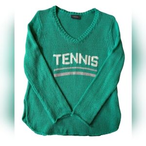 Wooden Ships Green Tennis Sweater sz M